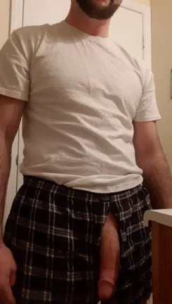 Thick Cock Tease in Plaid Pants