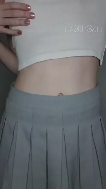 Skirt Lift Tease: Peek My Juicy Bare Pussy & Cum Inside? 😈🍑