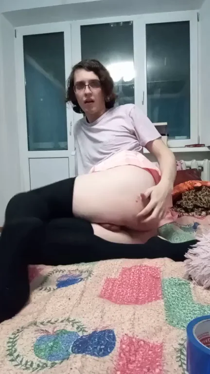 🍑 Thick Trans Ass Tease in Thigh Highs 🔥
