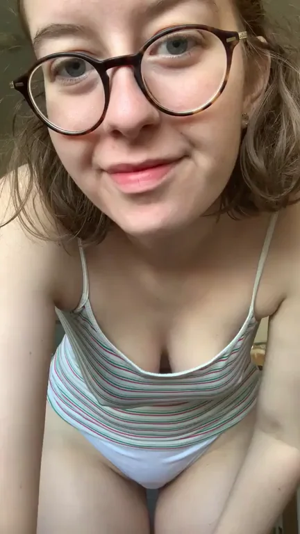 Cute Glasses Girl Drops Her Perky Titties for OC Titty Tease