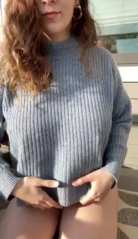 Sweater On or Off? Epic Titty Drop Tease 😍🍈🍈 [OC]