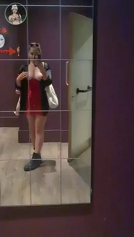 😈 Sorry Babe, Couldn't Resist Flashing Your Tits Before Bathroom Break! 🔥