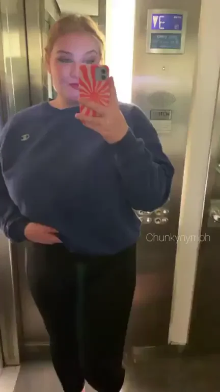 Elevator Tease: Flashing Massive Tits for CCTV Gooners 👀🍈🍈 [GIF]
