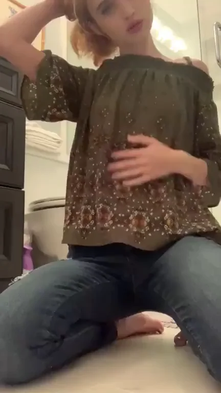 Bathroom Tease Slut Lives to Flash Tits and Ass