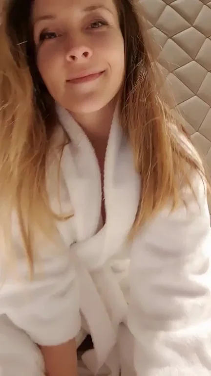 Nasty Amateur Slut Flashes Her Dripping Pussy in a Bathrobe Tease