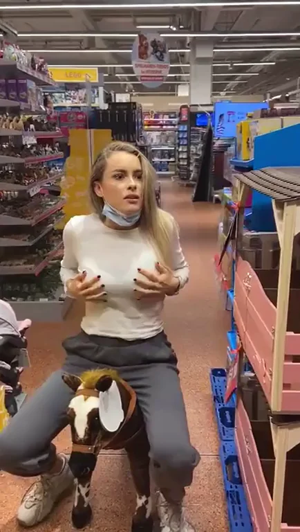 Risky Store Ride: Lifting Shirt to Flash My Tits on Camera [OC]