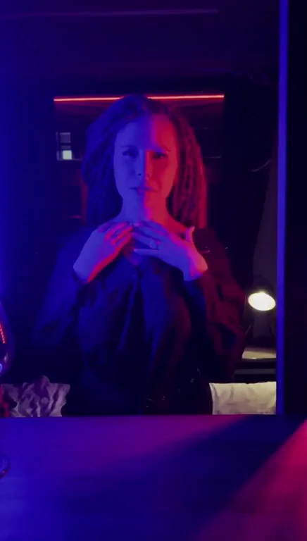🔥 Emotion in Motion: Curvy Slut Teases Tits in Neon Glow 💦