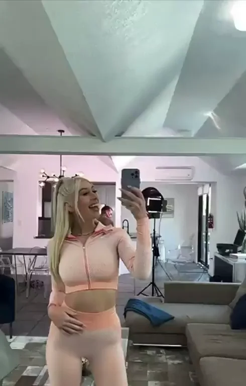 Kay Lovely revealing and bouncing her tits on set for Team Skeet