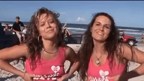 🌴🔥 Beach Babes Double Boob Flash GIF 💦🍈🍈