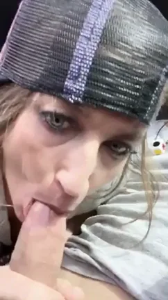 Sucking up his cum in the car ?