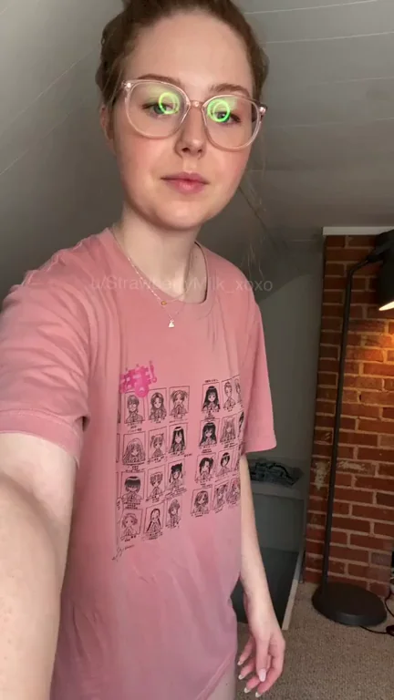 Cute Glasses Girl's Naughty First Twerk Tease and Tit Flash