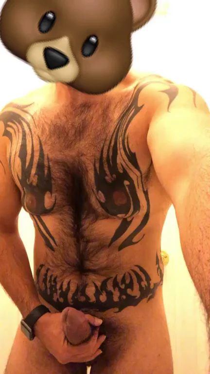 Who likes an inked bear with a big fat cock?