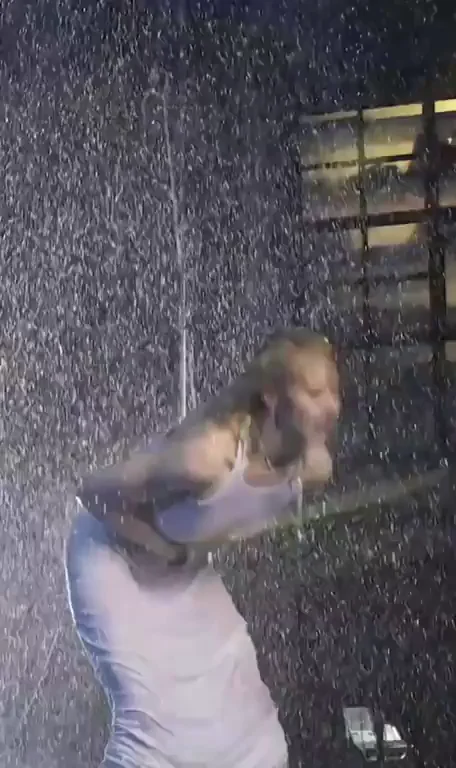 Taylor Momsen see-through wet hair flipping