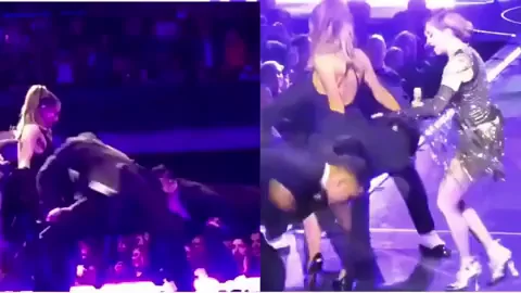 Ariana Grande held and spanked on stage