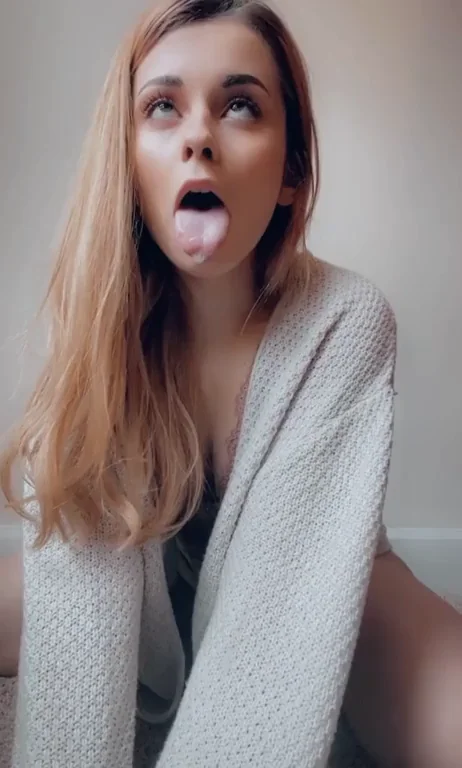 Bouncy Baby's Real Ahegao Tongue Drip 😛💦