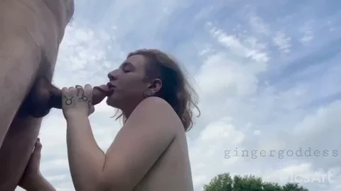 Outdoor Cock Sucking Slut Wife in the Wild 🌳🍆💦