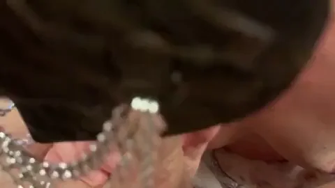 Masked Wife Slurps Hubby's Thick Cock and Balls Like a Naughty Slut