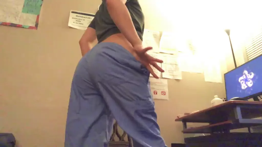 Naughty Nurse Flashing Fat Ass at Work