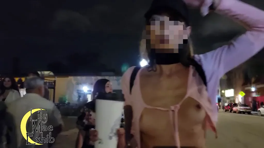 Oopsie! Hotwife's Loose Top Slips Off at Night Party 😈🍈