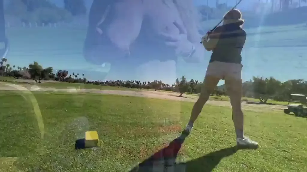 Dared to play an entire hole in a tiny schoolgirl outfit!