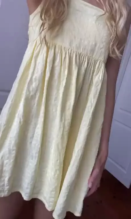Shy Blonde Tease Turns into Pussy Spread Showoff
