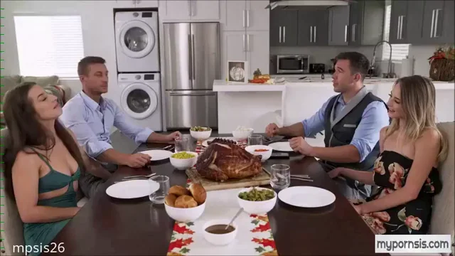 Thanksgiving Family Fuckfest with Horny Step-Mom and Stepsis