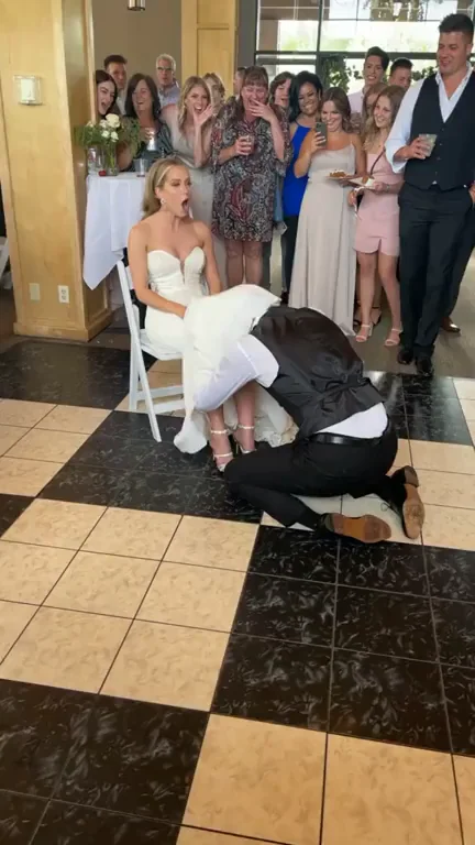 Cute Bride ... forgot the garter ?