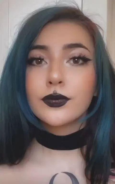 Green Hair Goth Slut Ahegao Tease 😈💚