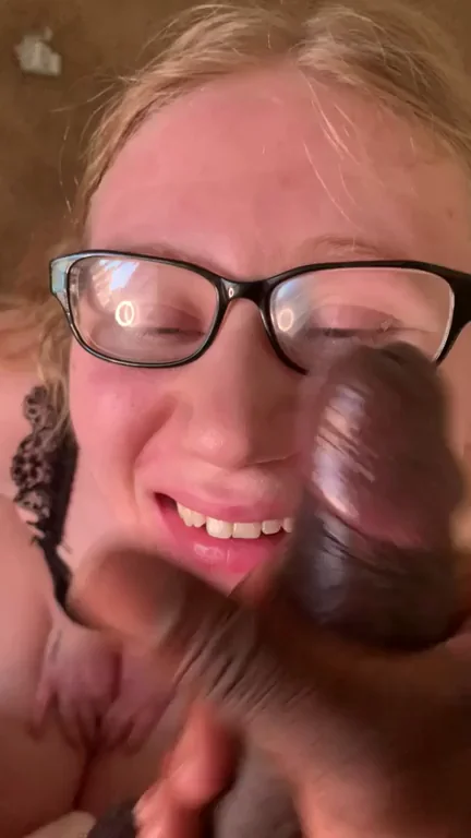 I barely wear my glasses but he saw me in them and wanted to cum on them
