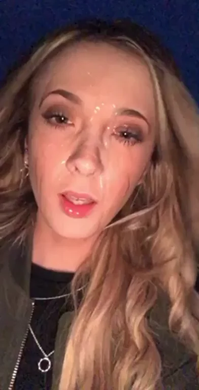 Made him cum on my face in public, then walked home with the facial ?