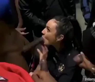 Cop Slut Serves Up Her Throat for Massive BBC Duty