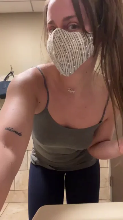 Playing around in a public bathroom ?