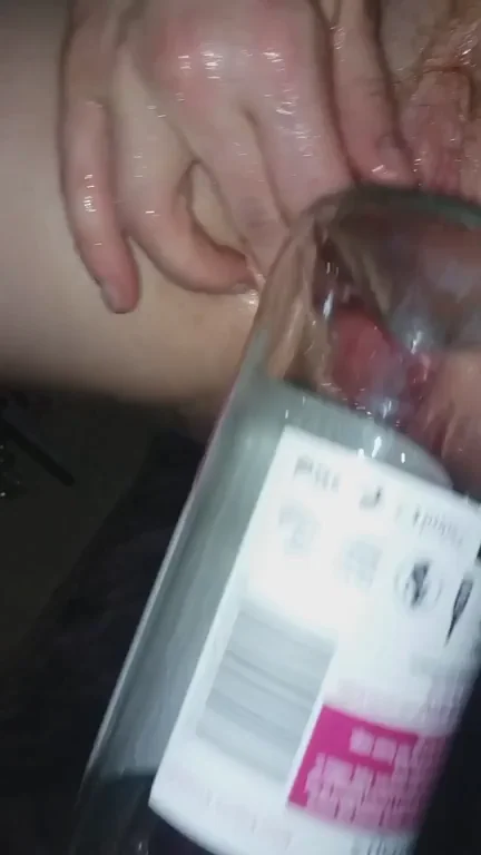 Wine Bottle Gapes to Toothpaste Tube: Pussy Stretched Beyond Limits