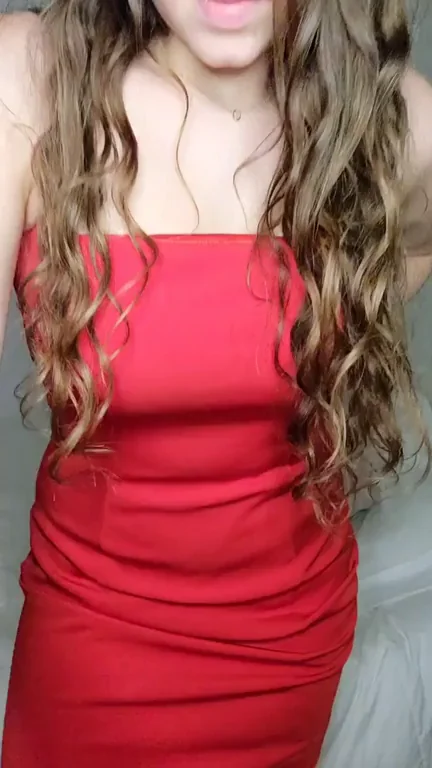 🔥 18yo College Slut's Epic Titty Drop in Red Dress 😈🍒