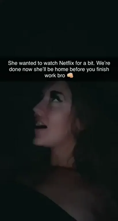 Taking a facial from my husbands best friend. He sent him this video after