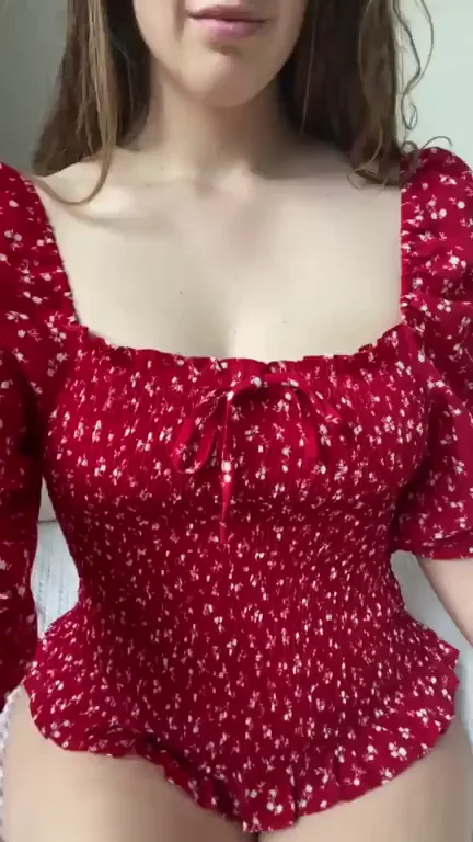 No Bra Under This Slutty Red Dress? Titty Drop Reveal 😈🍒