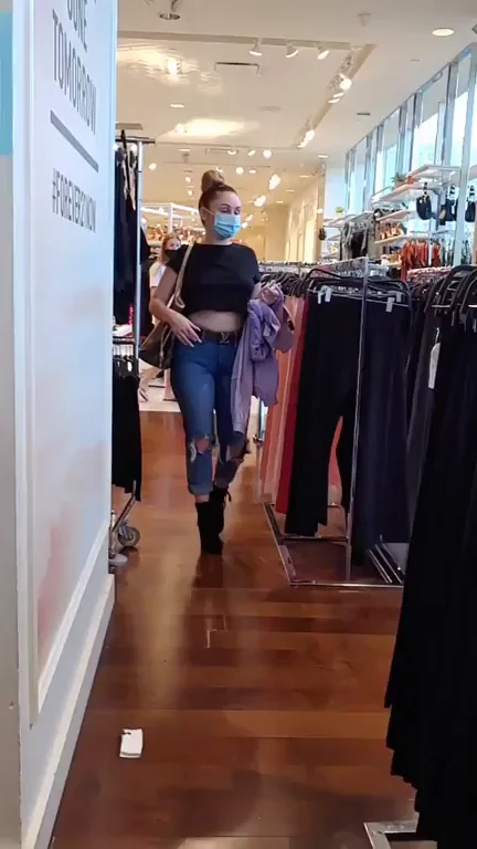 🛍️ Slutty Shopper Flashes Tits in Store! 😈