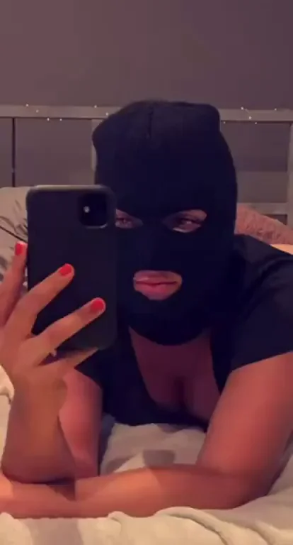 Bored Slut in Balaclava Begs for Your Cock Entertainment