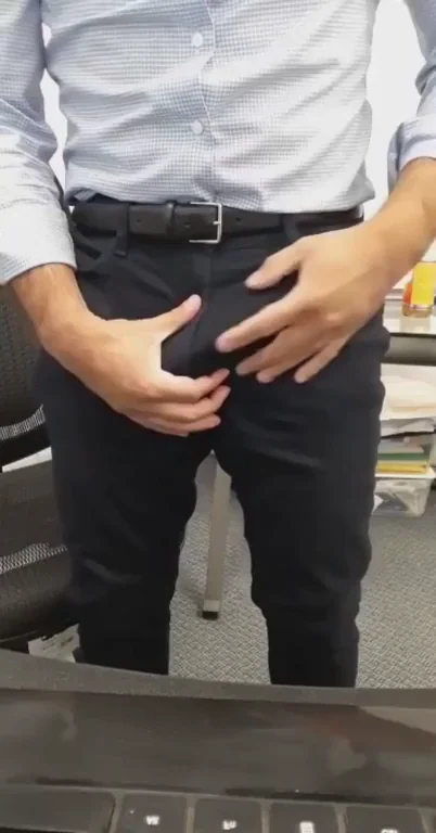 Boss Man's Office Bulge Tease 😈💼🍆