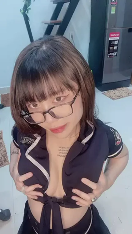 Petite Asian Slut's Perky Tits Begging for Your Face Smother