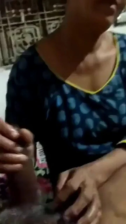 Desi Mom's Casual TV Handjob: Stroking Son's Thick Cock Like It's No Big Deal