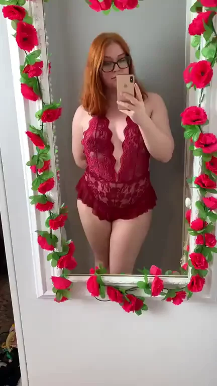 Redhead in red