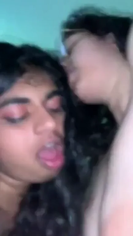 Desi College Sluts' Tongue-Tangling Threesome Frenzy