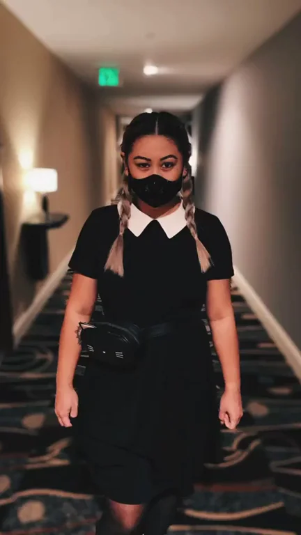 Me as Wednesday Addams begging for that creamy Halloween treat - Happy Halloween everyone!