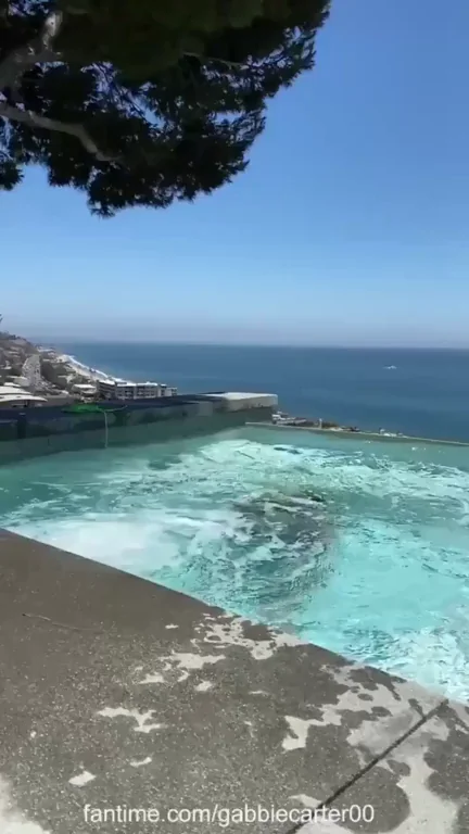 Gabbie Carter slow motion pool exit!