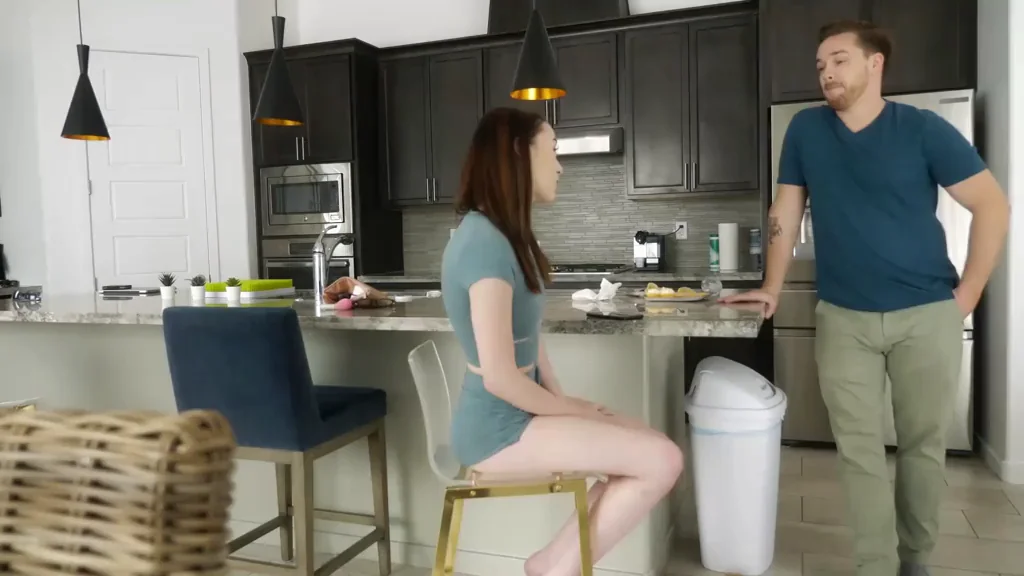 Stepsis Cecelia Taylor Busted Fingering Her Wet Pussy in Kitchen GIF