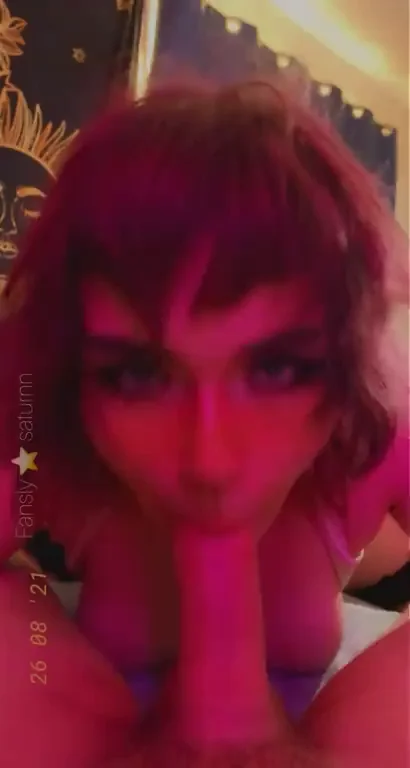 Barely Legal Goth Slut's Sloppy Cock Worship 😈💦👅