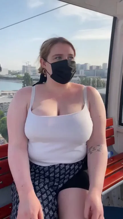 Getting my tits out in a cable car for you