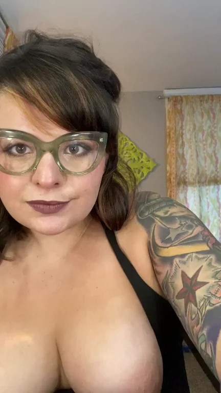 Big Tiddy Goth GF Teasing Her Massive Tits Before Heading Out