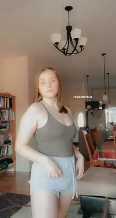 Hot Babe Teases Her Juicy Tits for Date Night Approval